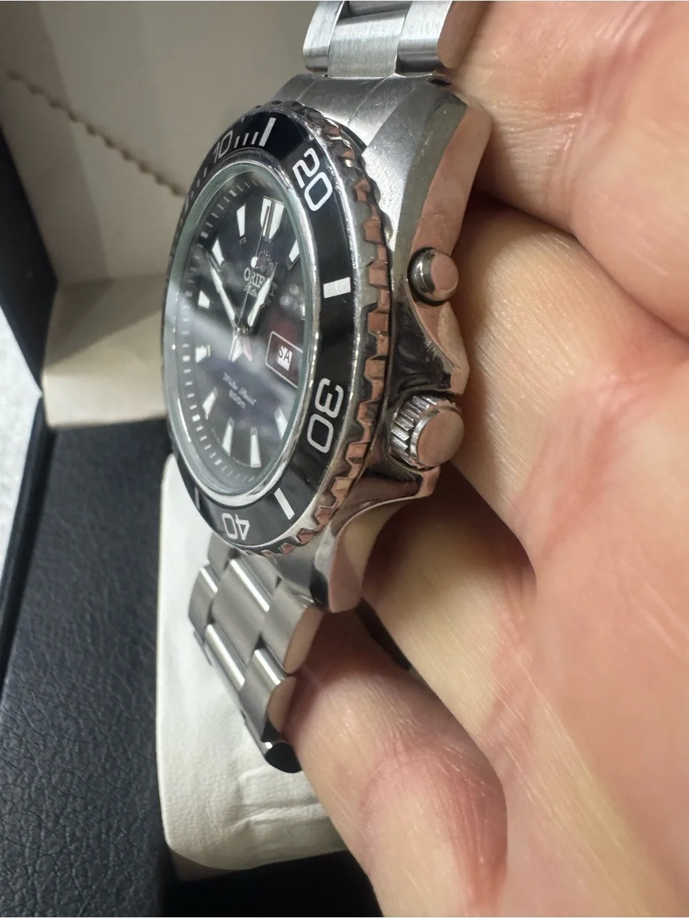 #201 Orient Men's Automatic Dive Watch - Black Dial, Stainless Steel